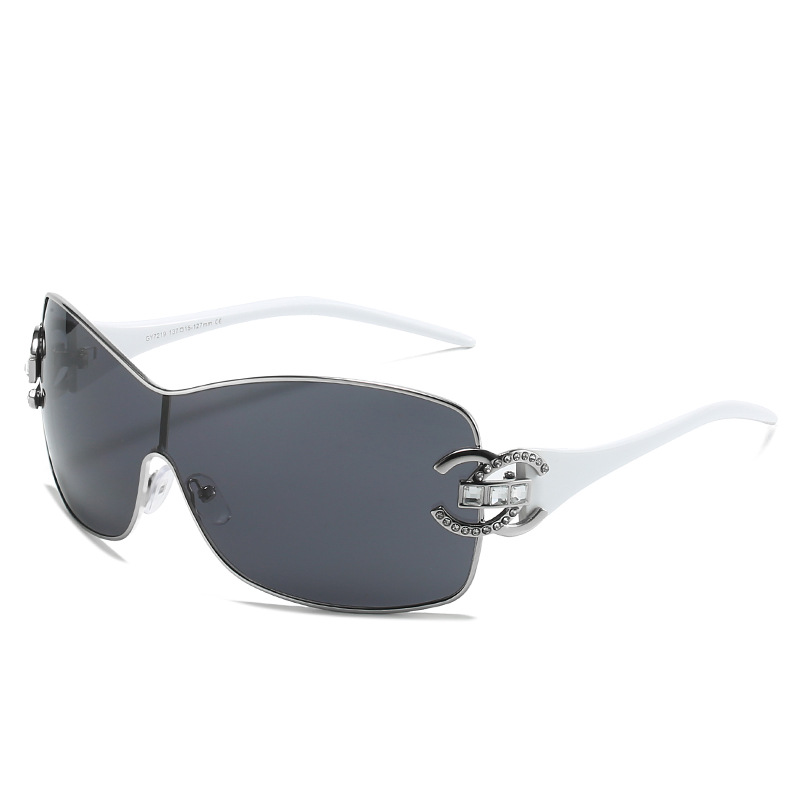 2024 Luxury Women's Sunglasses Large Frame Diamond-studded Fashion Trendy Vintage Sunglasses Shades