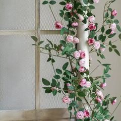 網紅同款仿真玫瑰花藤條假花空調管道裝飾花遮擋藤蔓植物懸掛高級