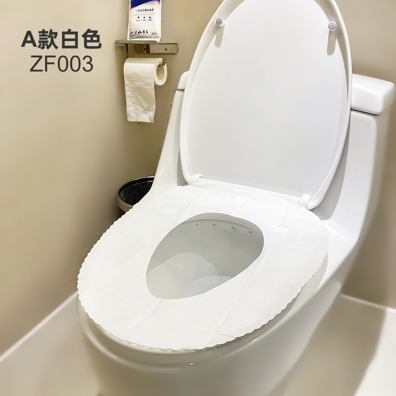 Disposable Toilet Seat Pad Water Soluble Sanitary Travel Toilet Seat Pad Paper Adhesive Residue-free 