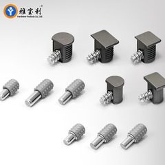 Three-in-one one-layer board support invisible movable partition nail glass layer wardrobe zinc alloy laminate drag nail board support connector