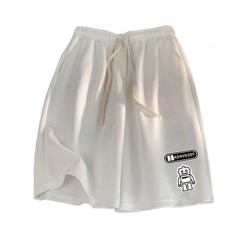 Venta directa de fábrica verano nuevo waffle shorts hombres casual moda marca suelta Pantalones rectos pantalones cortos de baloncesto