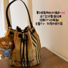 2026新款巴家帆布水桶包束口单肩斜挎时尚潮流百搭通勤便携大容量