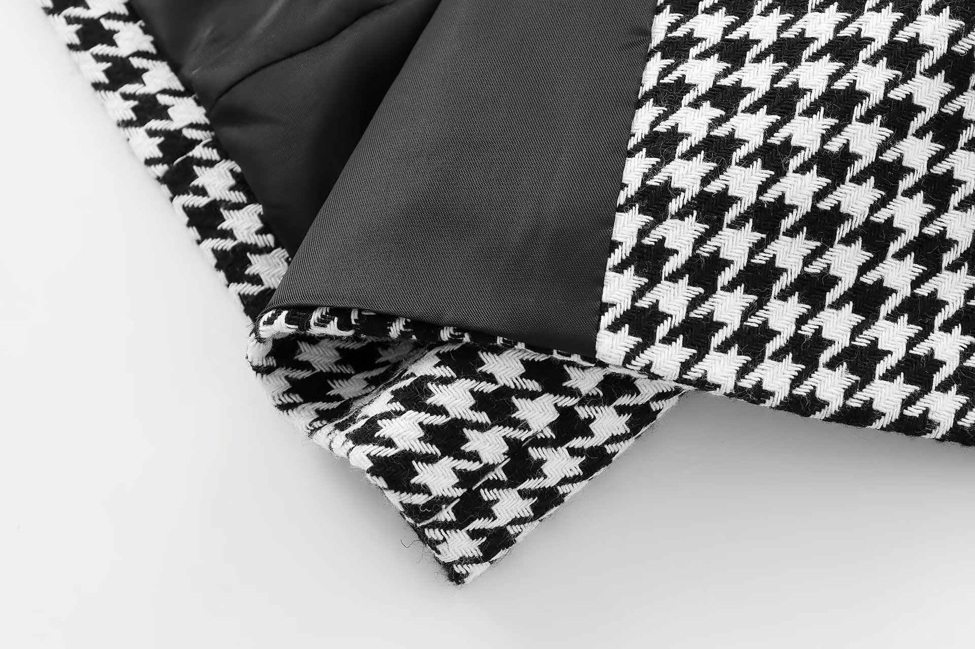 GraceChic 2025 Spring Autumn New Women's Fashion European And American Style French Houndstooth Short Casual Blazer Wide-Leg Pants_voghion.com