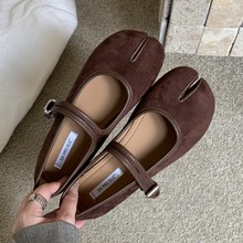 2025年春夏季新款复古风休闲百搭绒面分趾猪蹄女鞋子马蹄猪脚鞋女