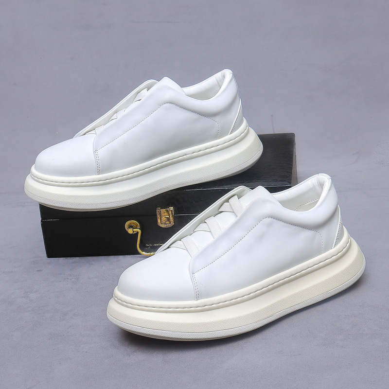 Slip-On Lace-Free Men's Shoes Genuine Leather New Style Lazy Toe-Layer Cowhide Men's Sports and Casual Shoes