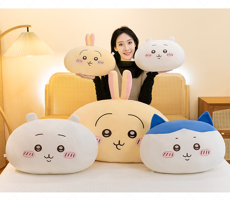 New Cartoon Jiyka Wow Pillow Small Eight Usaqi Doll Plush Toy Pillow chiikawa Women's Gift