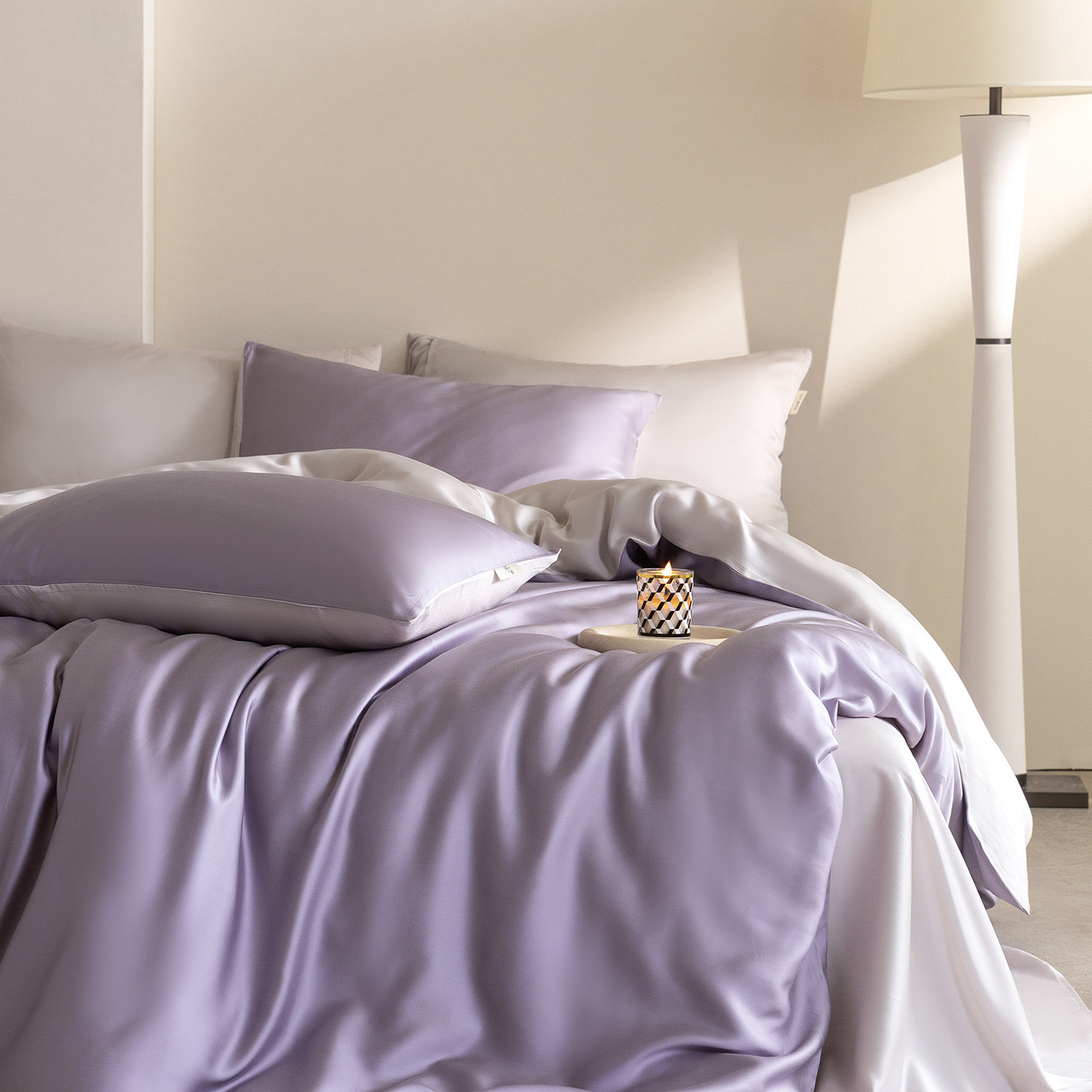 Duvet Cover Set Solid Colour Lyocell Tencel Cooling Bedding Set_voghion.com