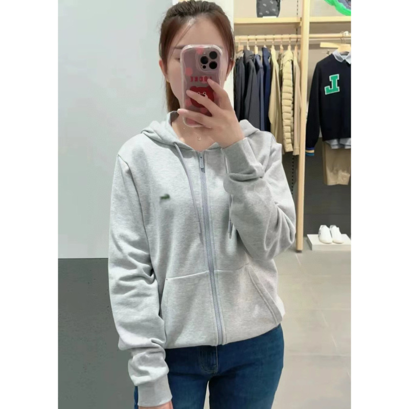 跨境7色套装 Lac鳄 360g健康布刺绣拉链开衫卫衣帽衫外套男女同款|undefined