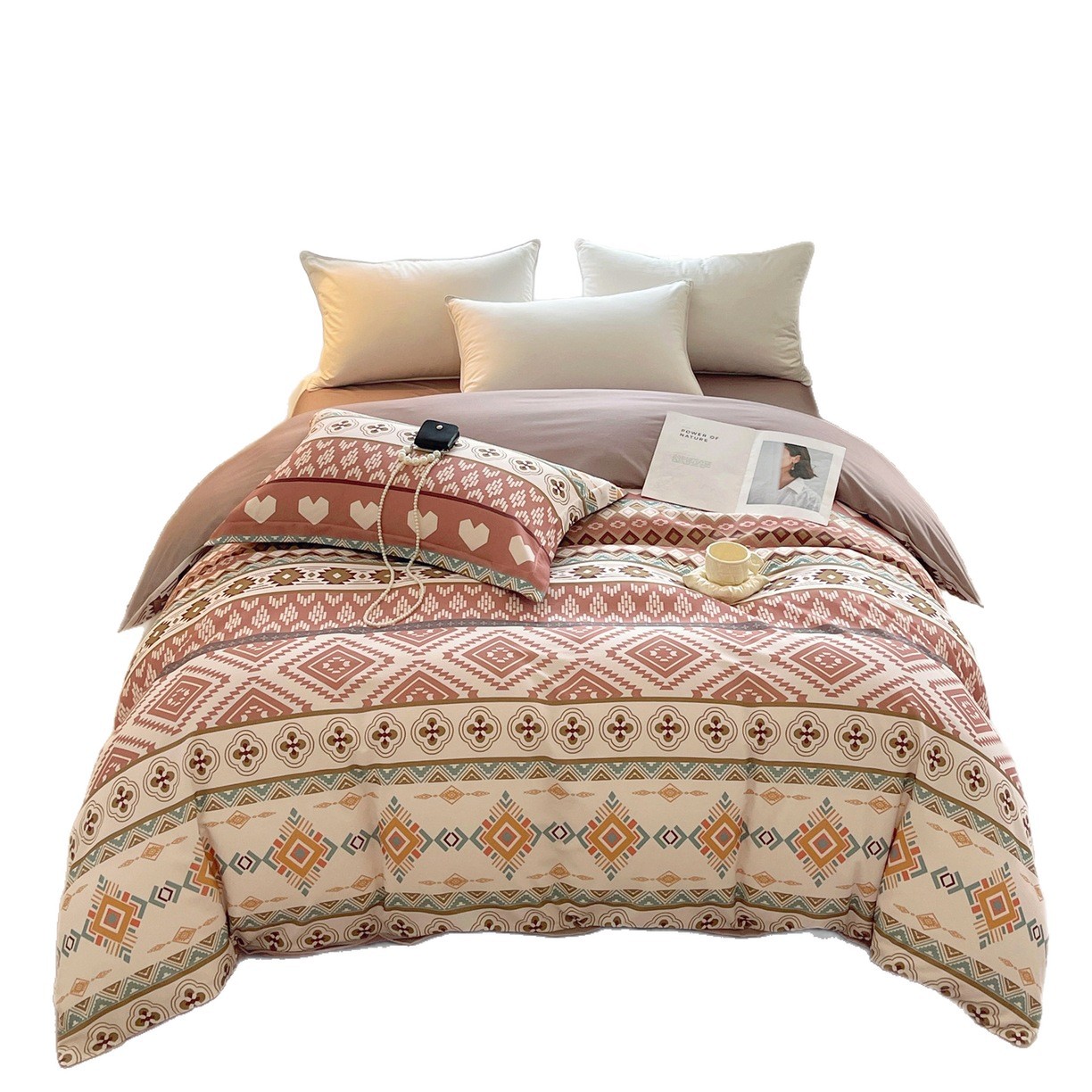 Nueva cubierta de edredón de estilo chino una sola pieza para comprar una sola pieza más gruesa de lana molida otoño invierno calor al por mayor cubierta de edredón de algodón una sola pieza