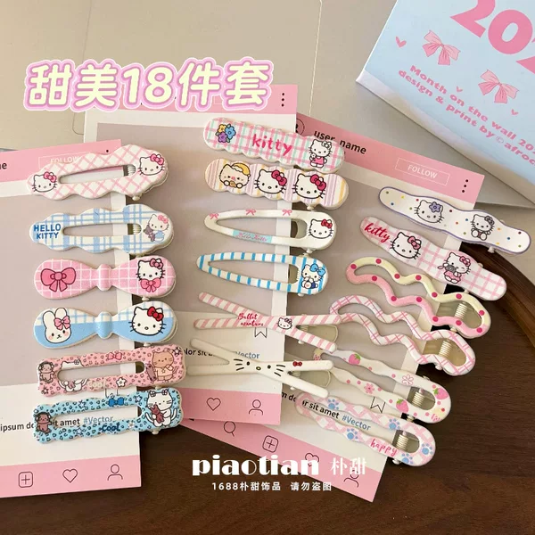New Sweet Cross-Shaped Cat Hair Clip, Cute Cartoon Side Bangs Clip for Girls, Trendy and Stylish Hair Accessory