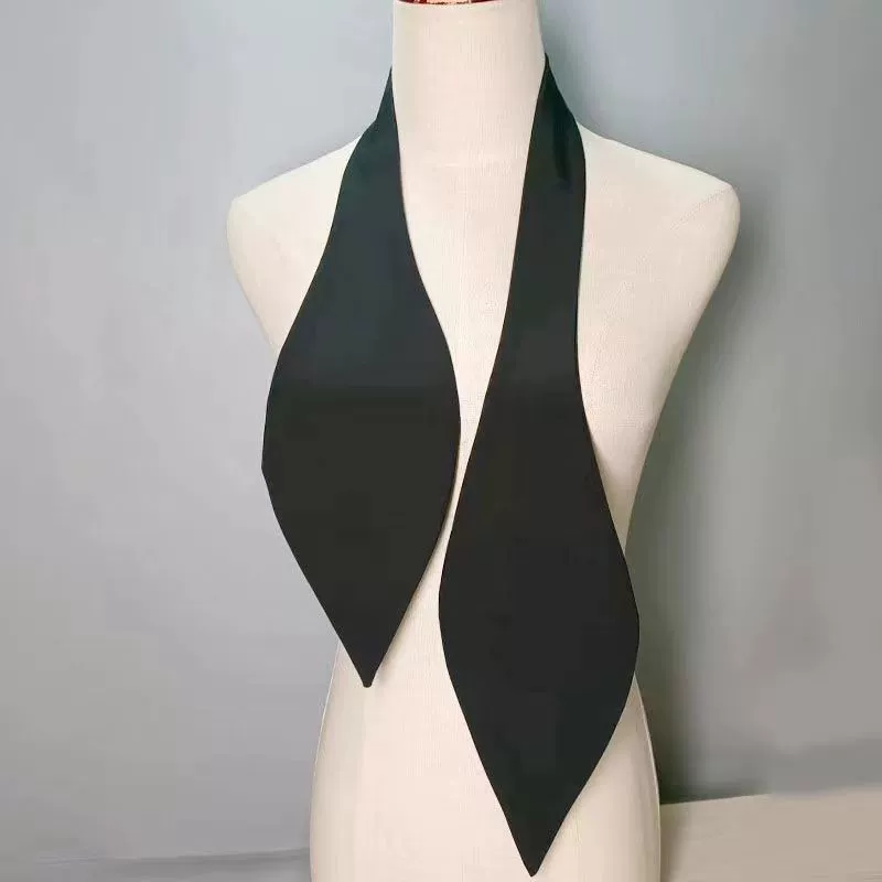 White false collar, bow tie, black accessory, Korean style