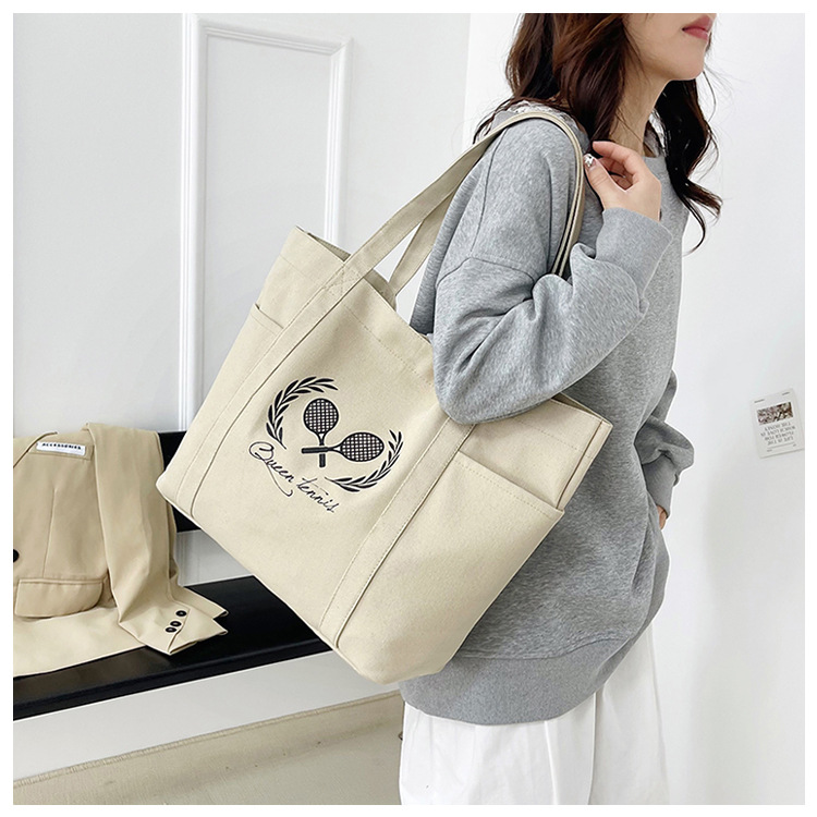 A new best-selling large-capacity casual canvas bag, a Korean-style fashionable and simple canvas bag for commuting to school undefined