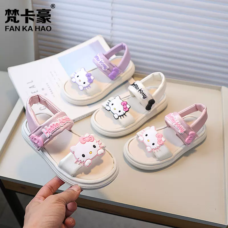 SHEIN女童卡通公主凉鞋2025夏季新款韩版女童时尚沙滩鞋中大童