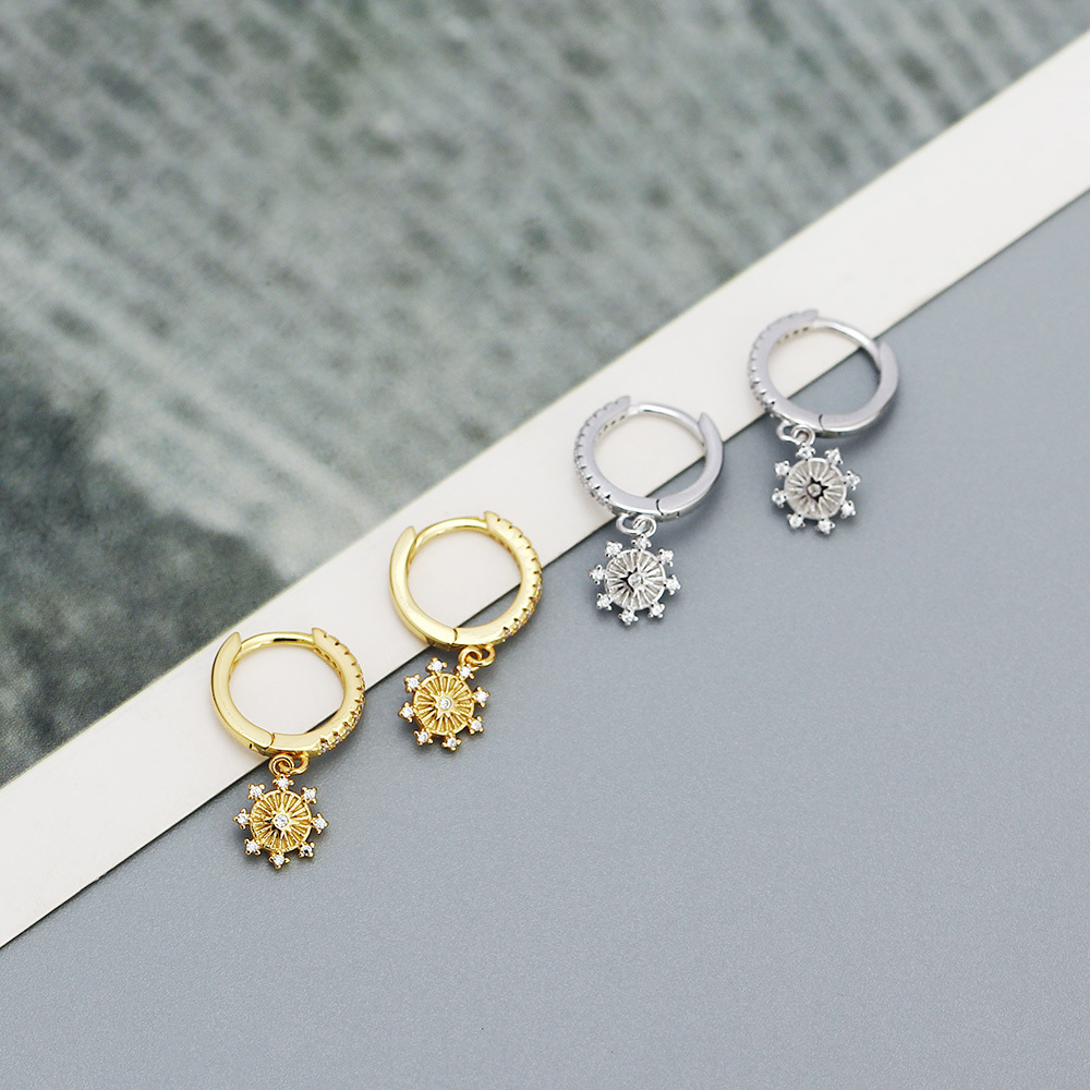 Fashion Geometric Sterling Silver Plating Zircon Earrings 1 Pair