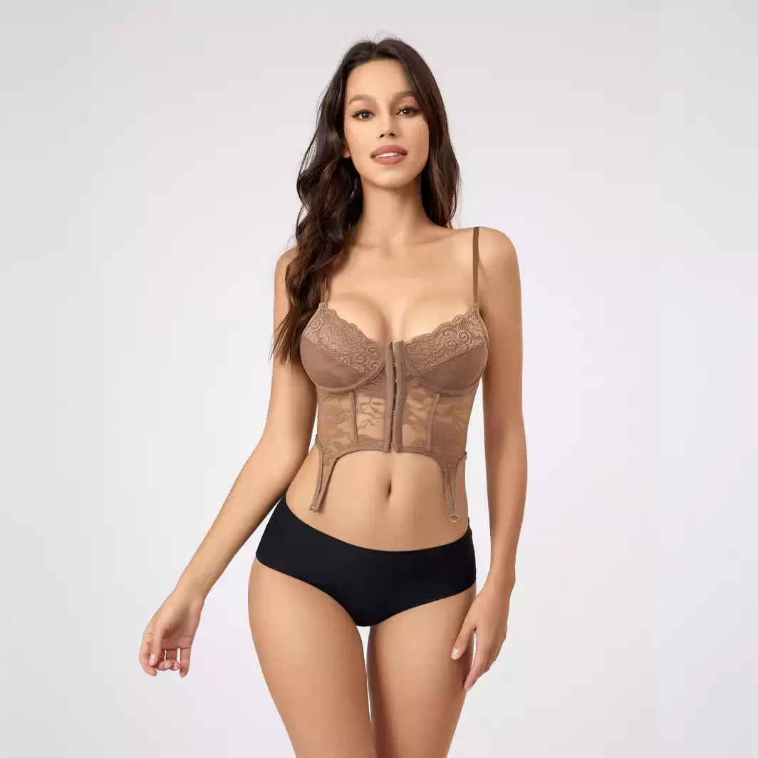 2023外贸跨境小众设计风性感不规则ins吊带蕾丝小背心打底衫胸衣