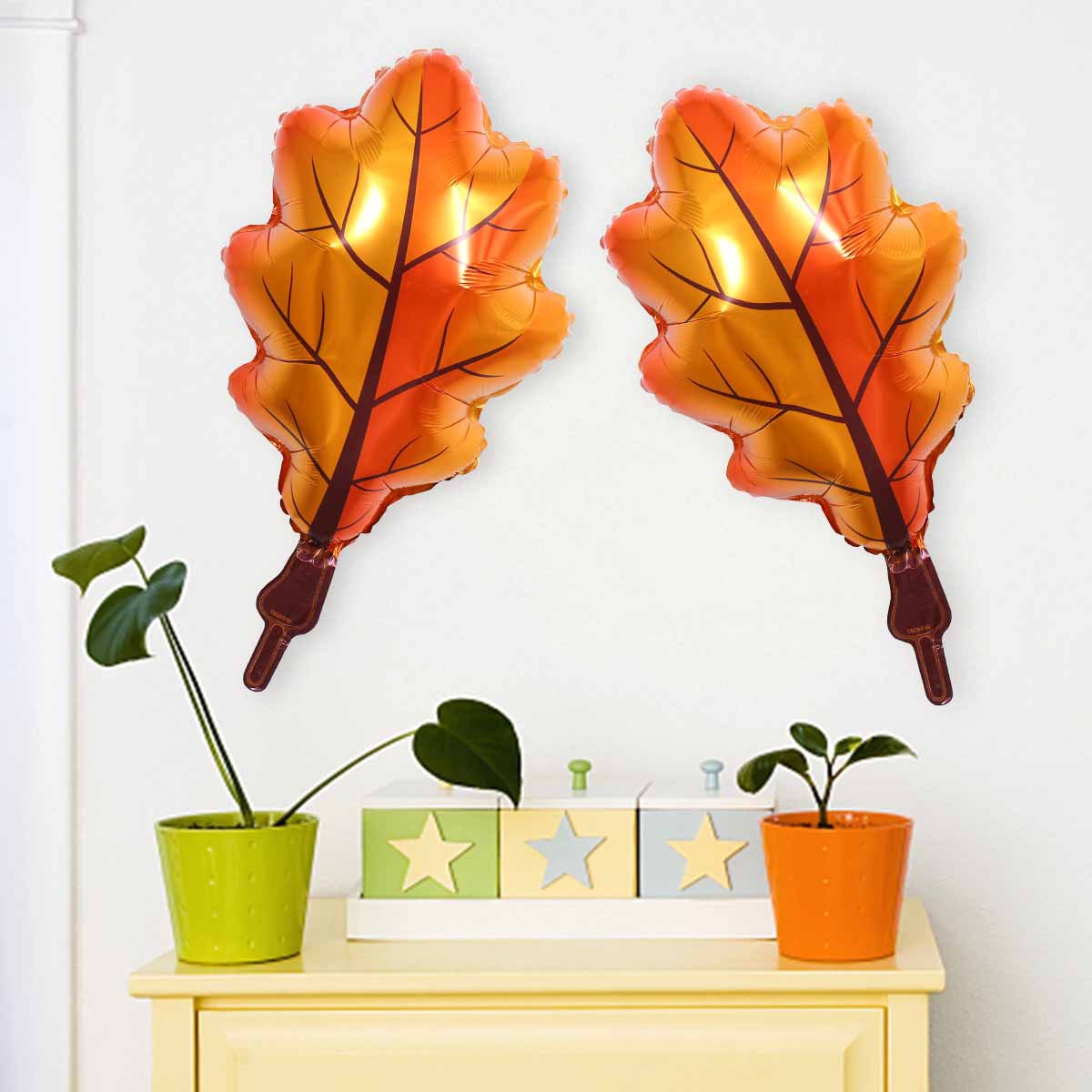 Hoja globo película de aluminio papel de aluminio globo escena decoración fiesta Acción de Gracias hoja forma diseño escena globo