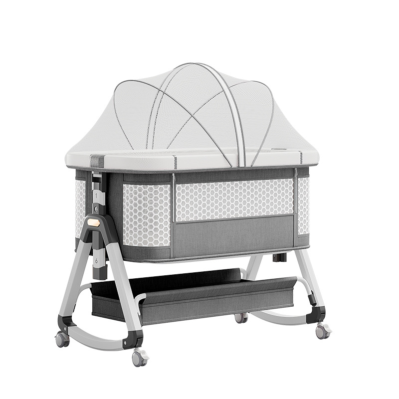 Cama para bebés, campana móvil, cuna, cama plegable portátil multifuncional, cama BB para recién nacidos, cama de empalme grande