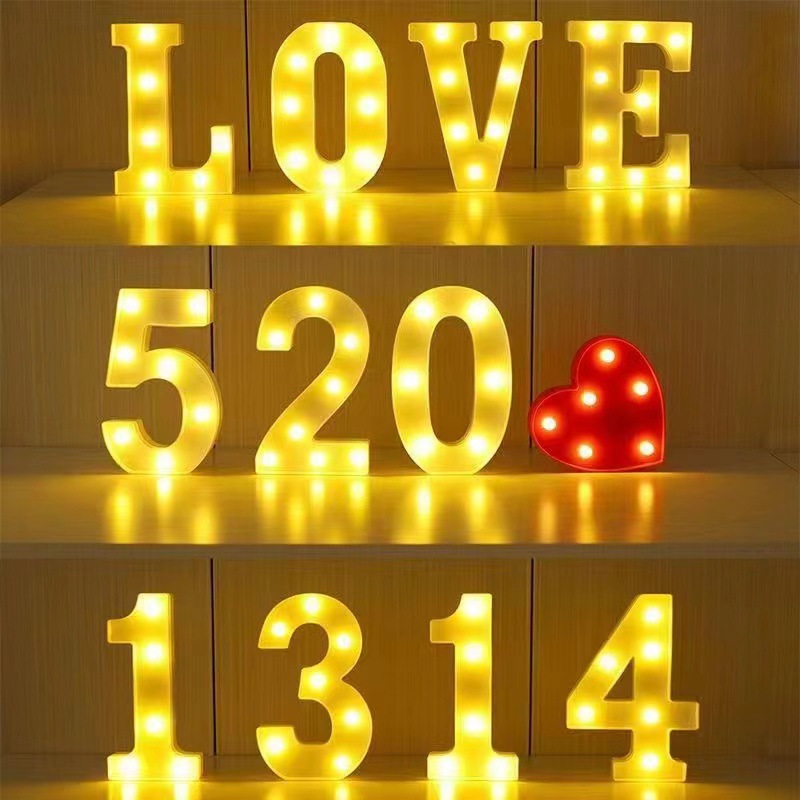 Lámpara LED de Letras y Números de PVC Decorativa para Fiestas y Bodas image 1