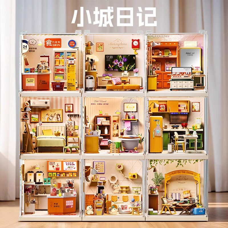 Small Town Diary DIY Handmade Miniature Scene Hut Small House Model Layer Mini Scene Assembled Girl Toy