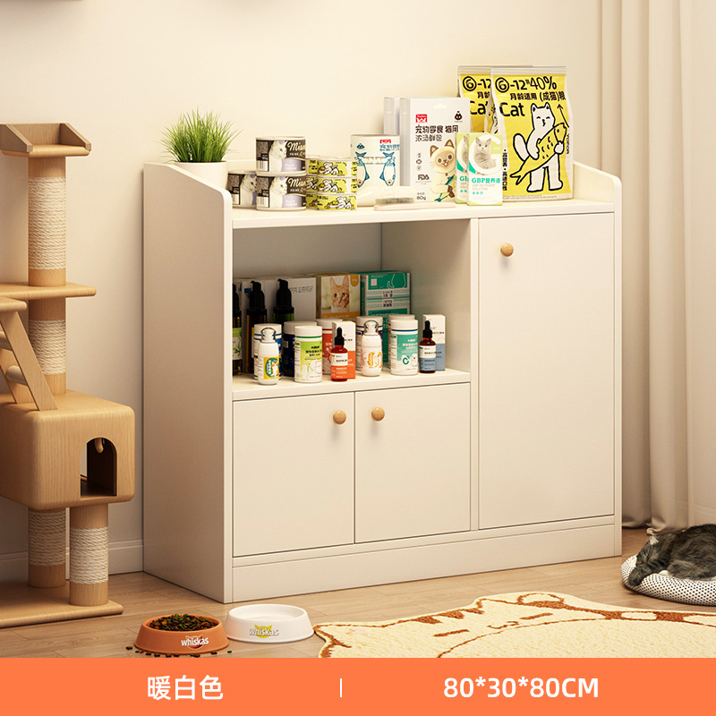 Mueble de almacenamiento para mesa de alimentación, suministros para mascotas, gran capacidad, almacenamiento sencillo y económico para el hogar, mueble de almacenamiento para sala de estar
