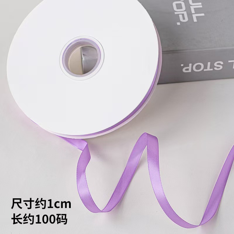 1cm de poliéster de doble cara cinta de color puro decoración de pastel caja de regalo embalaje floral cinta horneado cinta de decoración