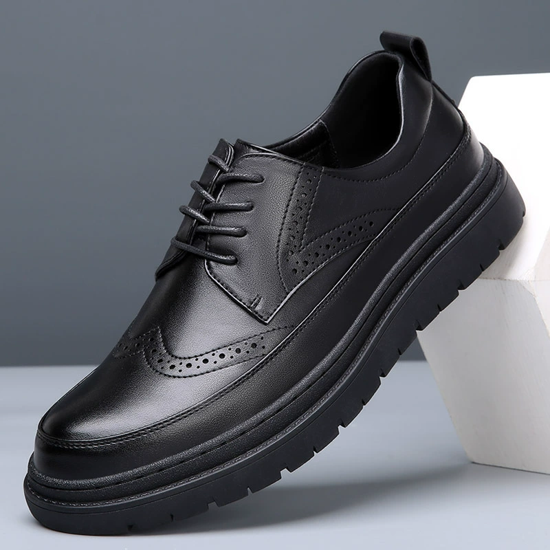 Мужские туфли 2025 весна новый стиль натуральная кожа броги резные формальные модные мужские туфли на толстой подошве деловые повседневные кожаные туфли для мужчин