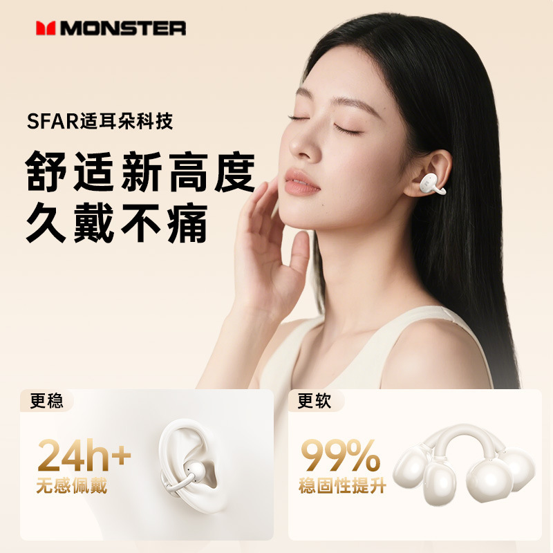 适用MONST魔生M800无线蓝牙耳机开放式降噪立体声耳夹耳式耳机|undefined