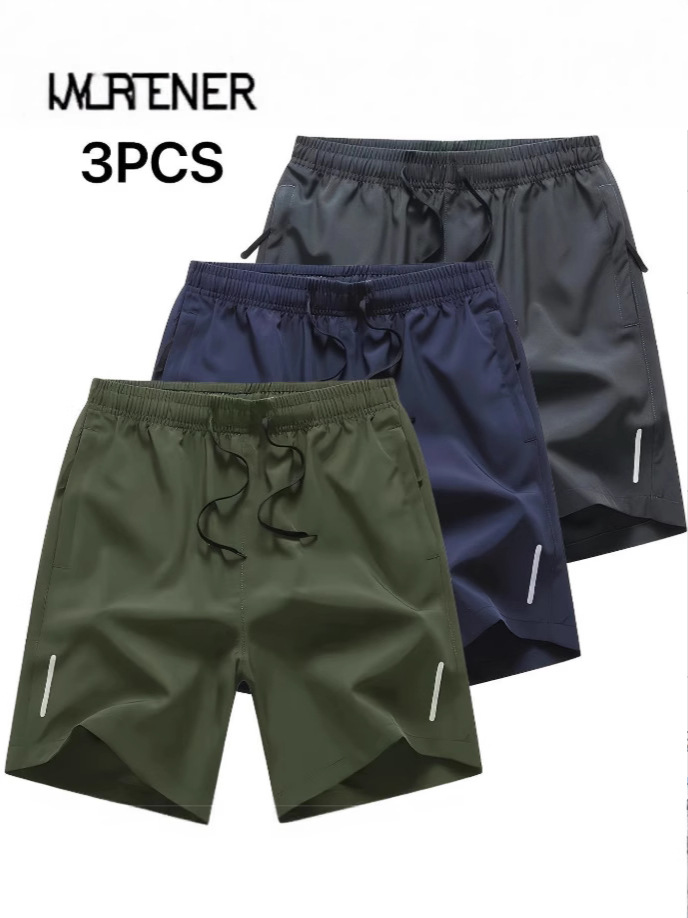 Pantalones Cortos Deportivos para Hombre XXS-3XL de Poliéster con Bolsillo con Cremallera