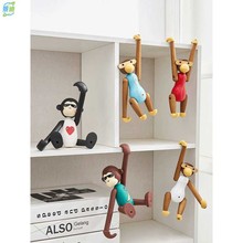 创意吊脚小猴子挂墙上书桌书架摆设男孩房间儿童房卧室装饰品摆件