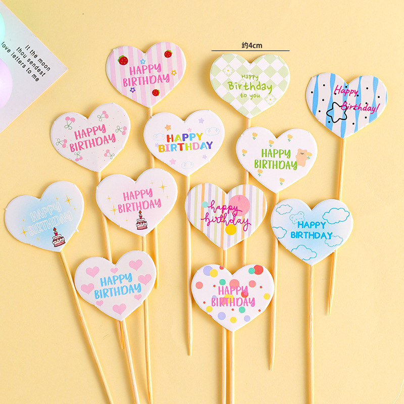 Celebritad en línea ins amor osos decoración de pastel de bandera dibujos animados HBD niños feliz cumpleaños postre vestido plugin