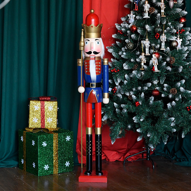 Venta directa de 1,2 m muñecas cascanueces rey muñecas soldados KTV escenario decoración navideña gran decoración artesanía
