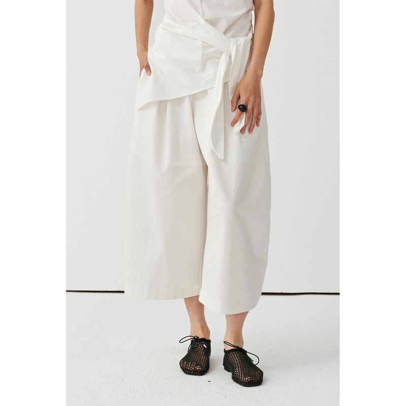 Comos Cms 2026 Cotton-Linen Blend Minimalist Casual Cropped Wide-Leg Pants for Women, Summer Thin Style 258671 Comos Cms 2026 Cotton-Linen Blend Minimalist Casual Cropped Wide-Leg Pants for Women, Summer Thin Style 258671