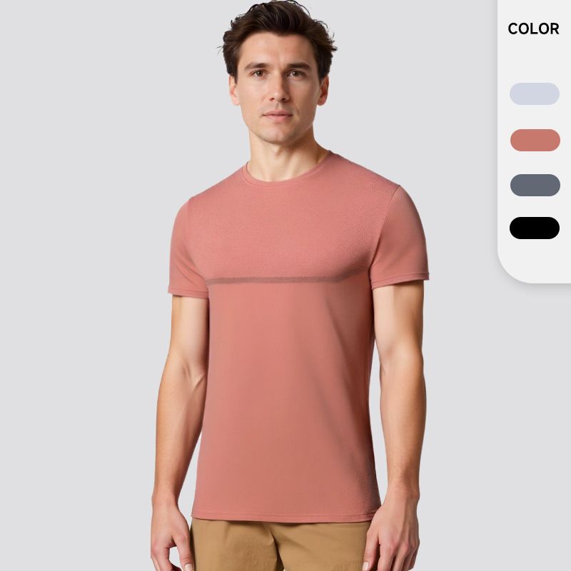 Camiseta deportiva de secado rápido personalizada transfronteriza de manga corta para hombre, camiseta de entrenamiento físico de seda de hielo holgada de verano transpirable para exteriores