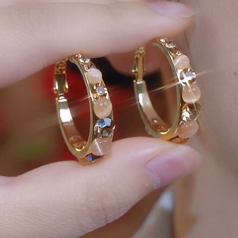 2026 New Style Earrings, Ultra-Shiny Coffee-Colored Zircon Earrings, Light Luxury and High-End Feel, Versatile Earrings, Autumn and Winter Internet Celebrity New Style 2026 New Style Earrings, Ultra-Shiny Coffee-Colored Zircon Earrings, Light Luxury and High-End Feel, Versatile Earrings, Autumn and Winter Internet Celebrity New Style
