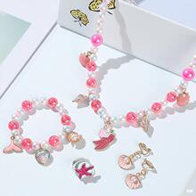 儿童项链女孩冰雪公主挂脖可爱水晶卡通手链幼儿宝宝饰品套装