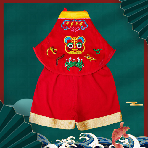 Baby one-year-old dress boy scratching Zhou Tang full month hundred days baby summer thin bellyband female bib TZ211