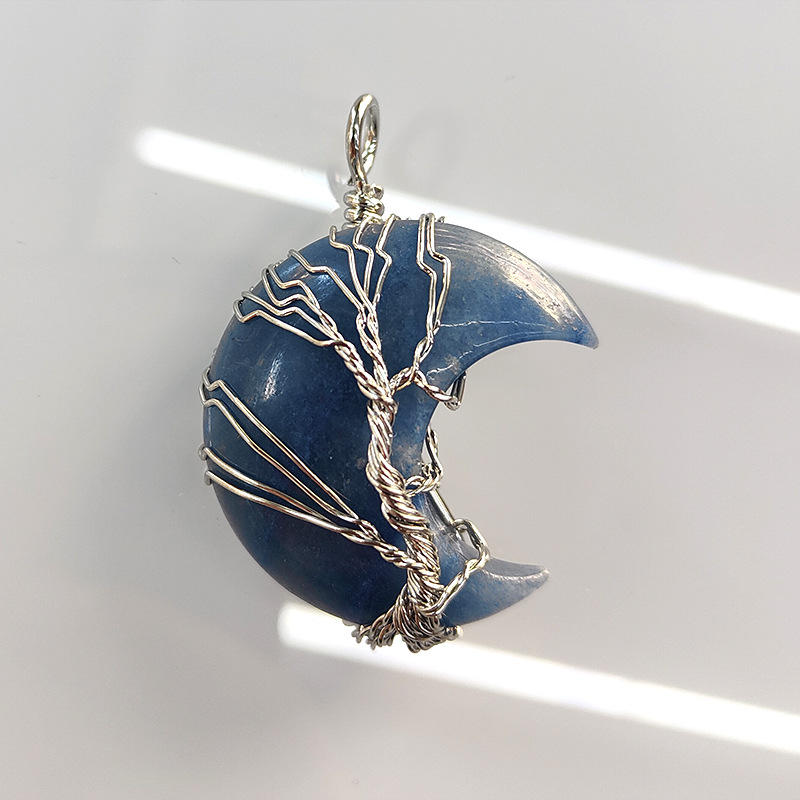 1 Piece 35 * 45mm Artificial Crystal Moon Life Tree Pendant display picture 6