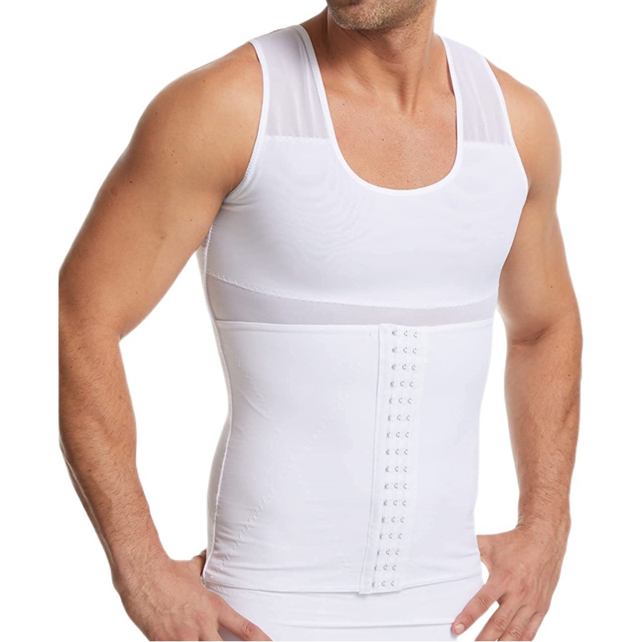 Los hombres de Europa y América breasted corsé malla transpirable corsé ajustable cerveza vientre corsé cintura chaleco invisible