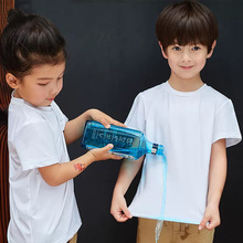 儿童三防夏新款女童运动短袖纯棉白色打底白t童装圆领防污男童t恤