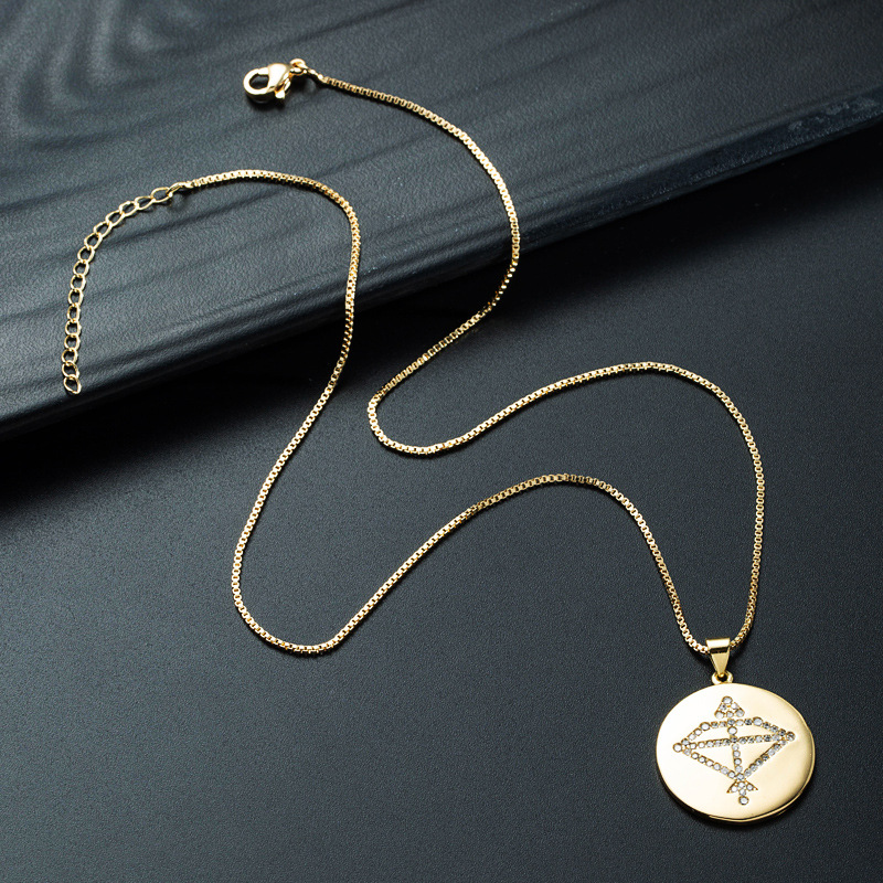 Nihaojewelry wholesale jewelry simple twelve constellation medal pendant necklacepicture4