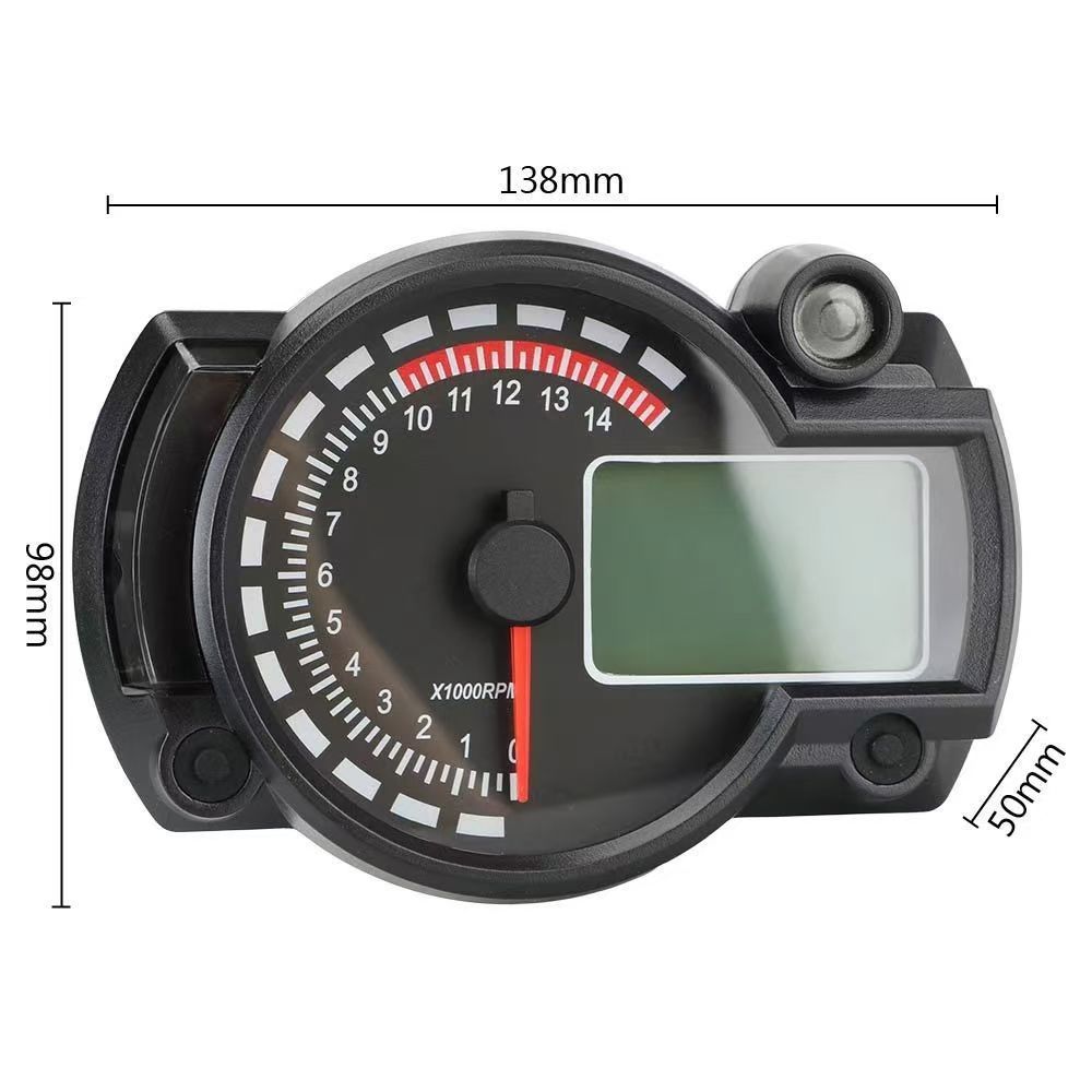 Motorcycle 12V modified LCD digital 7 color adjustable color tachometer code meter assembly digital odometer