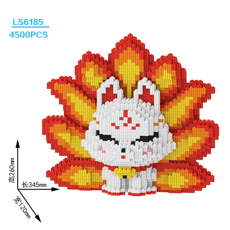 Constructor set Lego DIY small-brick fox toy, multi-size models 17–100 cm, birthday gift