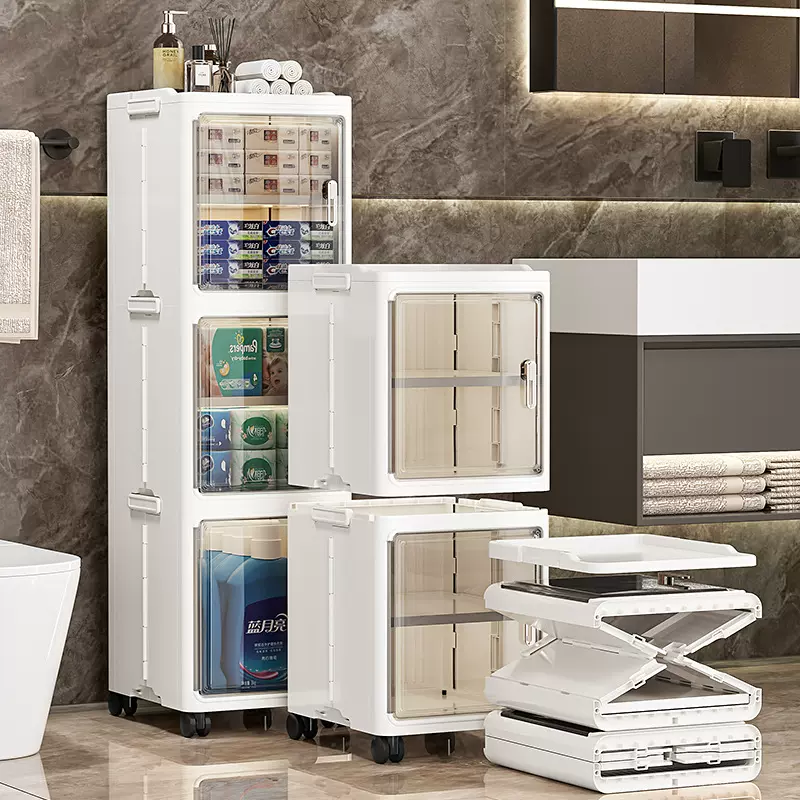 跨境新款夹缝卫生间收纳推车 儿童宝宝玩具收纳储物柜厨房置物柜