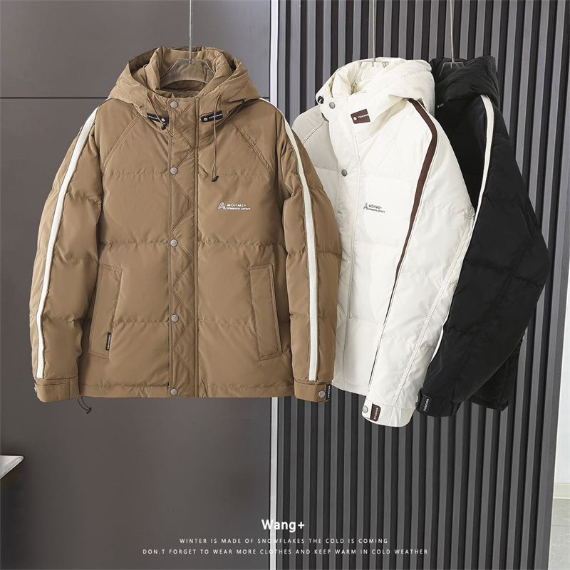 Down men's light thin short style 2023 new thick brand trendy autumn and winter hooded jacket_voghion.com