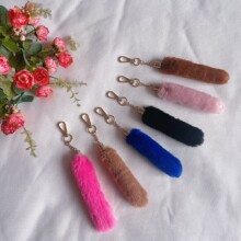 仿獭兔毛尾巴汽车钥匙扣挂件女纯手工尾巴高级钥匙坠皮草包包挂饰