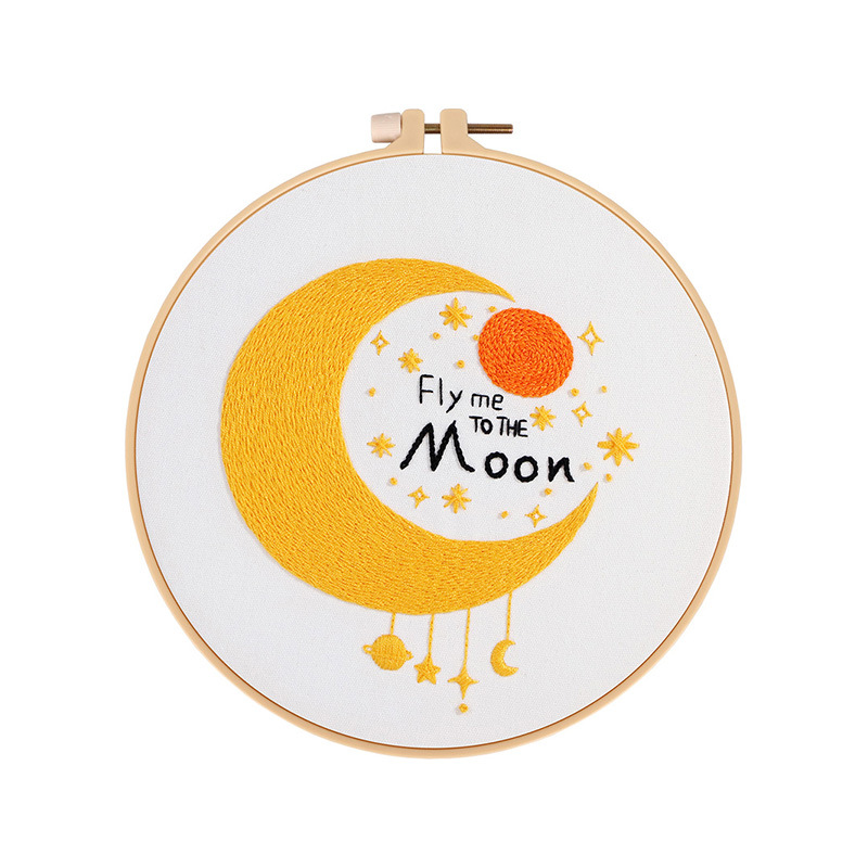 Nuevo original DIY bordado hecho a mano paquete material estrella Luna sol estrella cuerpo día a día luz europeo inglés