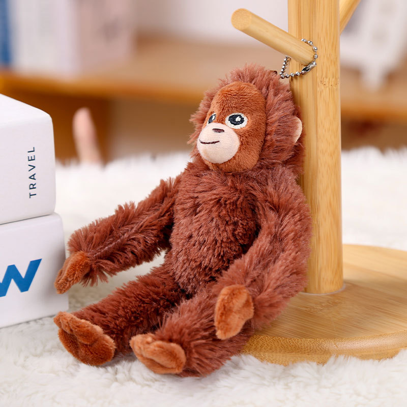 Doll Cross-border Little Monkey Pendant Gorilla Plush Keychain Cloth Doll Funny Doll Couple Schoolbag Hanging Ornament