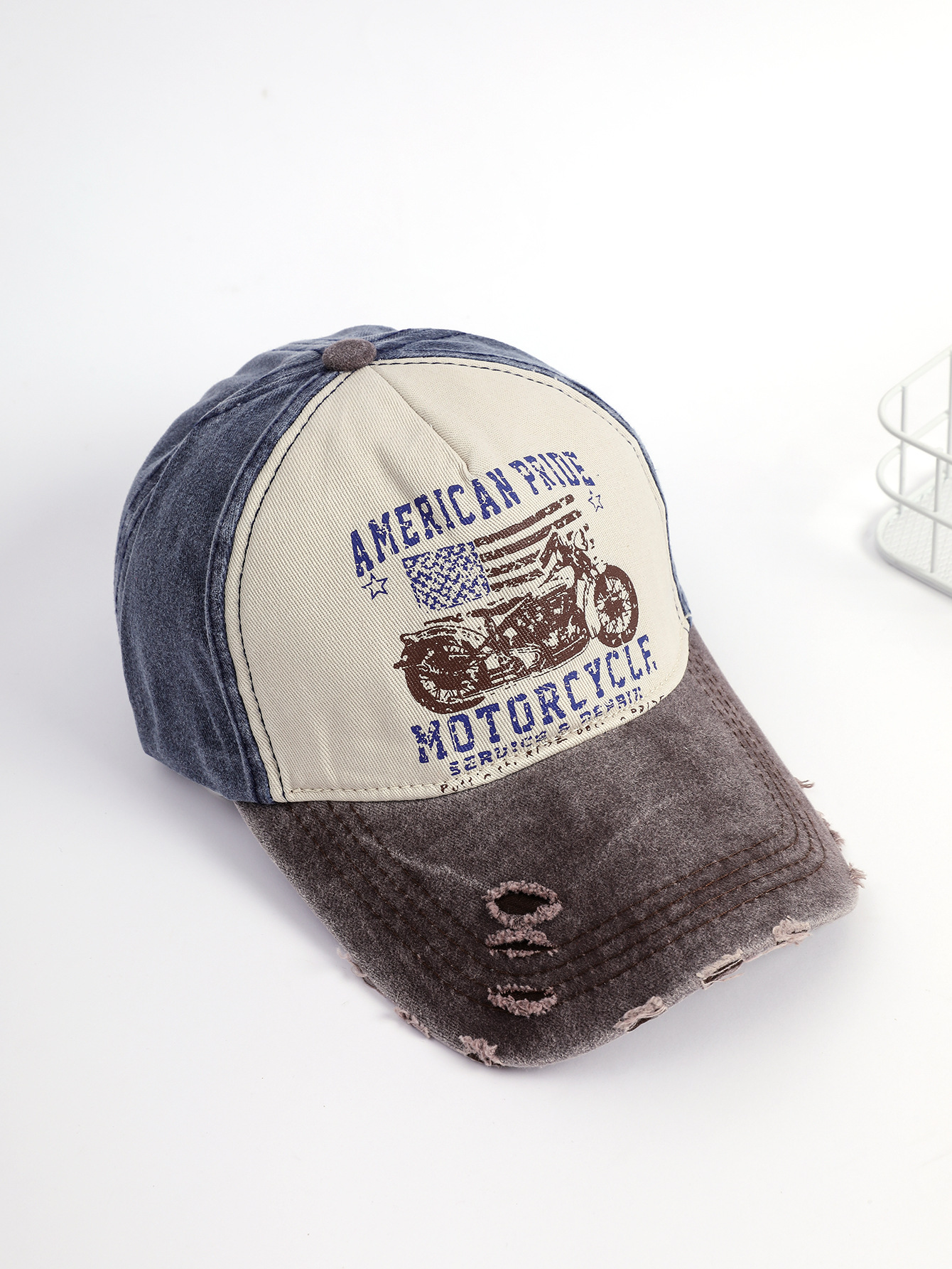 Amazon vintage gorra de béisbol bordada occidental gorra de pico bordado lavado apenado sombrero de sol ala curva