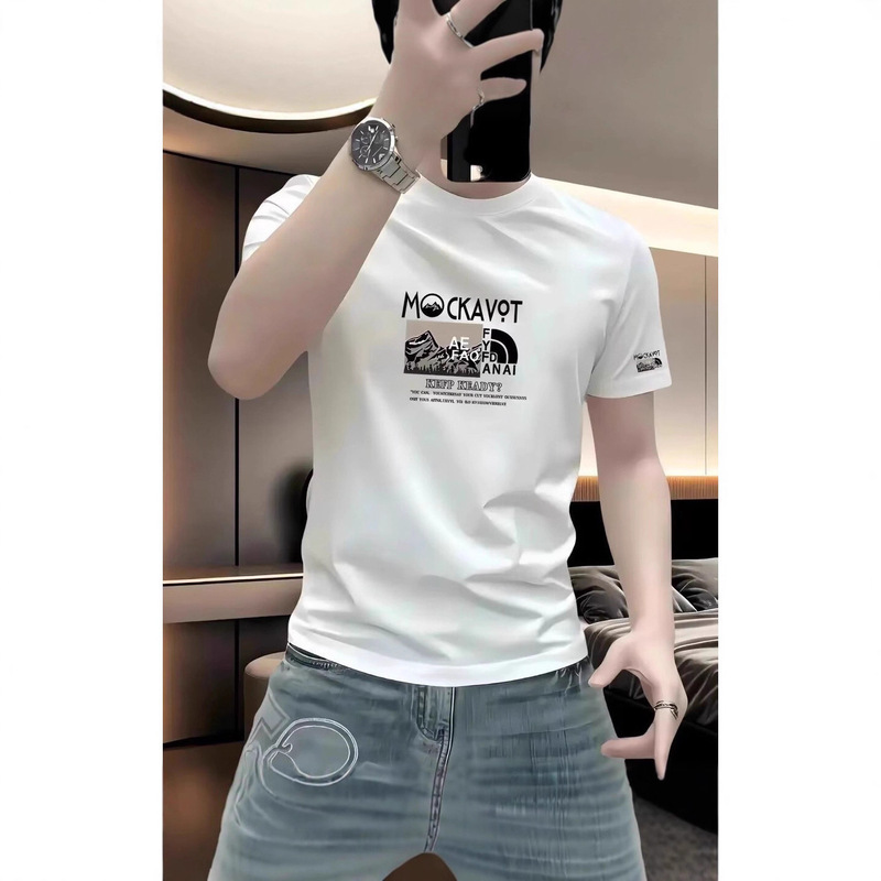 American Trendy Heavyweight Short-Sleeved T-Shirt Men's 2025 Summer Pure Cotton Trendy Brand Loose Accessible Luxury Half-Sleeved Top T-Shirt