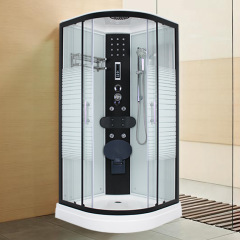 家庭用簡易アーク扇形全体シャワールーム強化ガラス閉鎖入浴室独立蒸気温風一体式